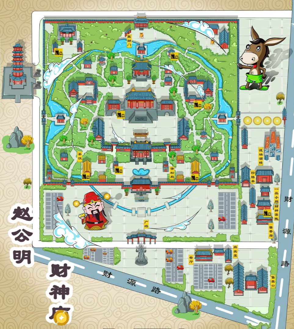 杨市办事处寺庙类手绘地图
